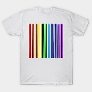 Rainbow Lover Barcode Striped Pattern T-Shirt